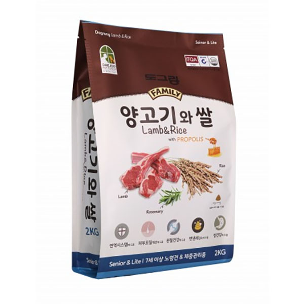[도그랑] 훼미리 시니어 (양고기와쌀/2kg)
