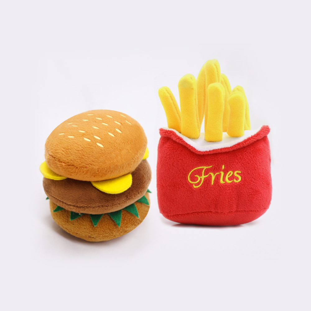 [요기쏘] 강아지 햄버거 삑삑이 장난감