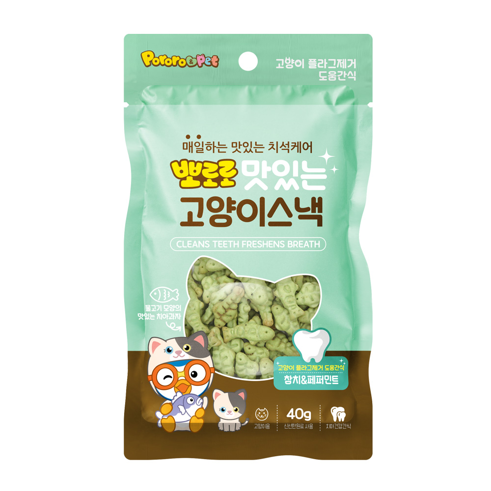 펫도매,[뽀로로펫] 맛있는 고양이 스낵 참치+페퍼민트 (1박스/40gx288개)