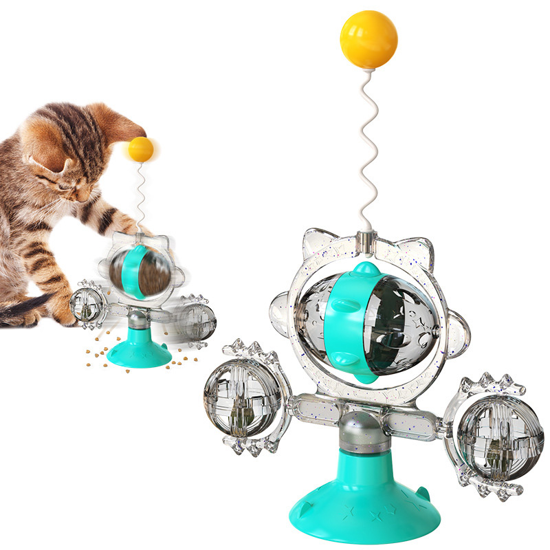 [티티펫] 고양이 흡착식 회전 캣닢볼 노즈워크 (블루)
