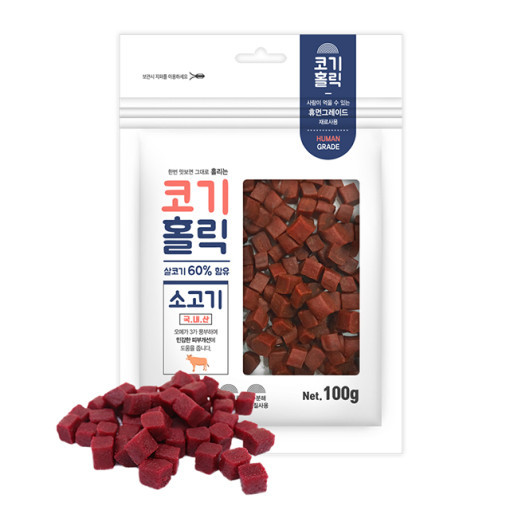 펫도매,[코기홀릭] 휴먼그레이드 강아지간식 소고기 (100g)