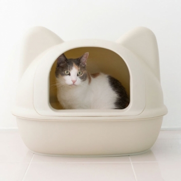 펫도매,고양이모양 화장실(아이보리)