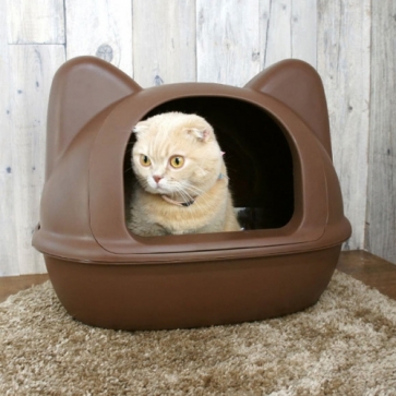 펫도매,고양이모양 화장실(브라운)